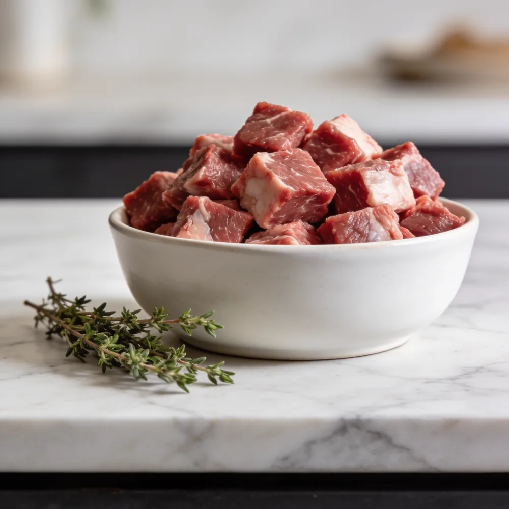 Diced lamb shoulder