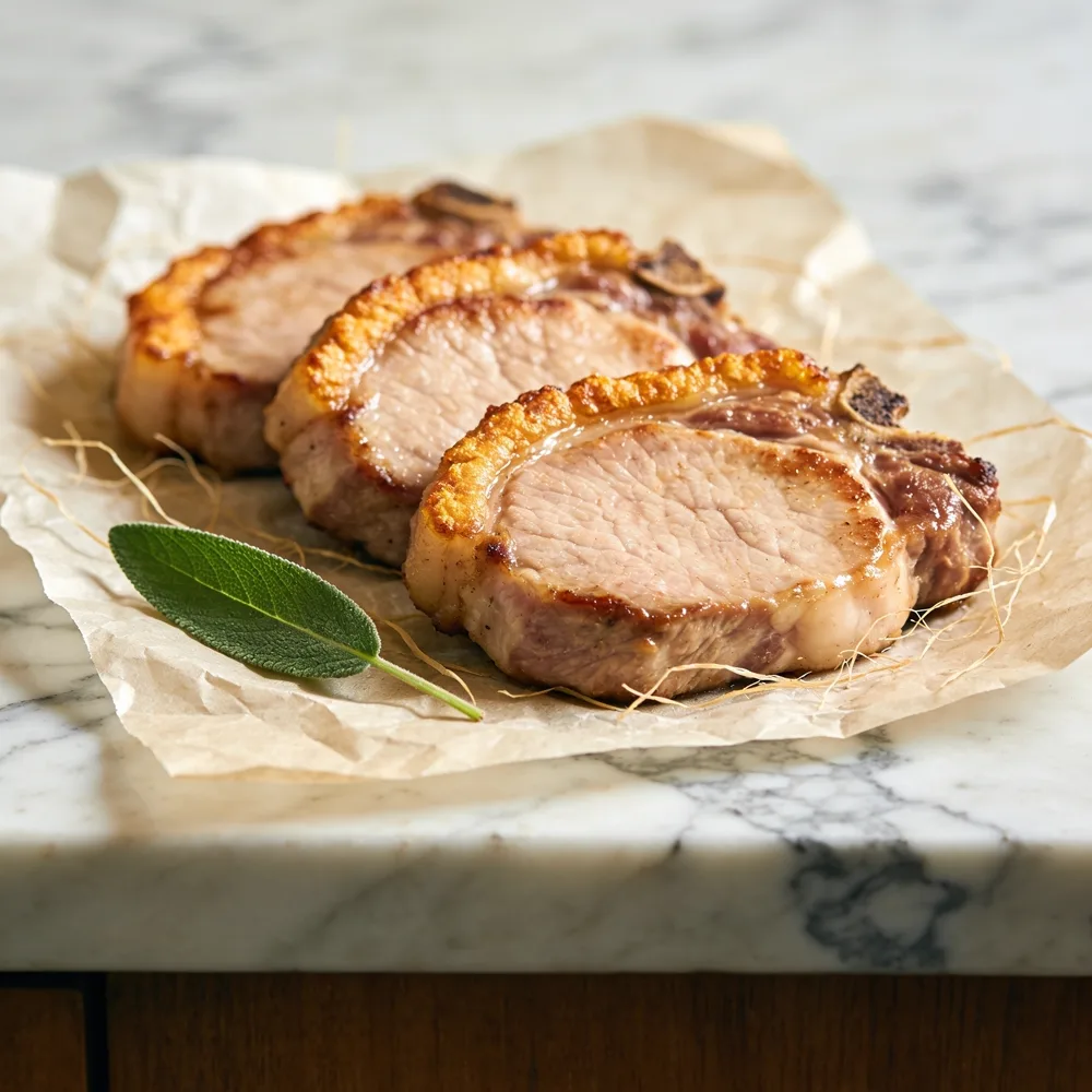 Pork chops with crackling